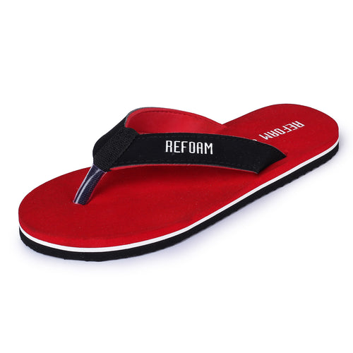 Load image into Gallery viewer, Red Solid Rubber Slip On Casual Slippers For Women
