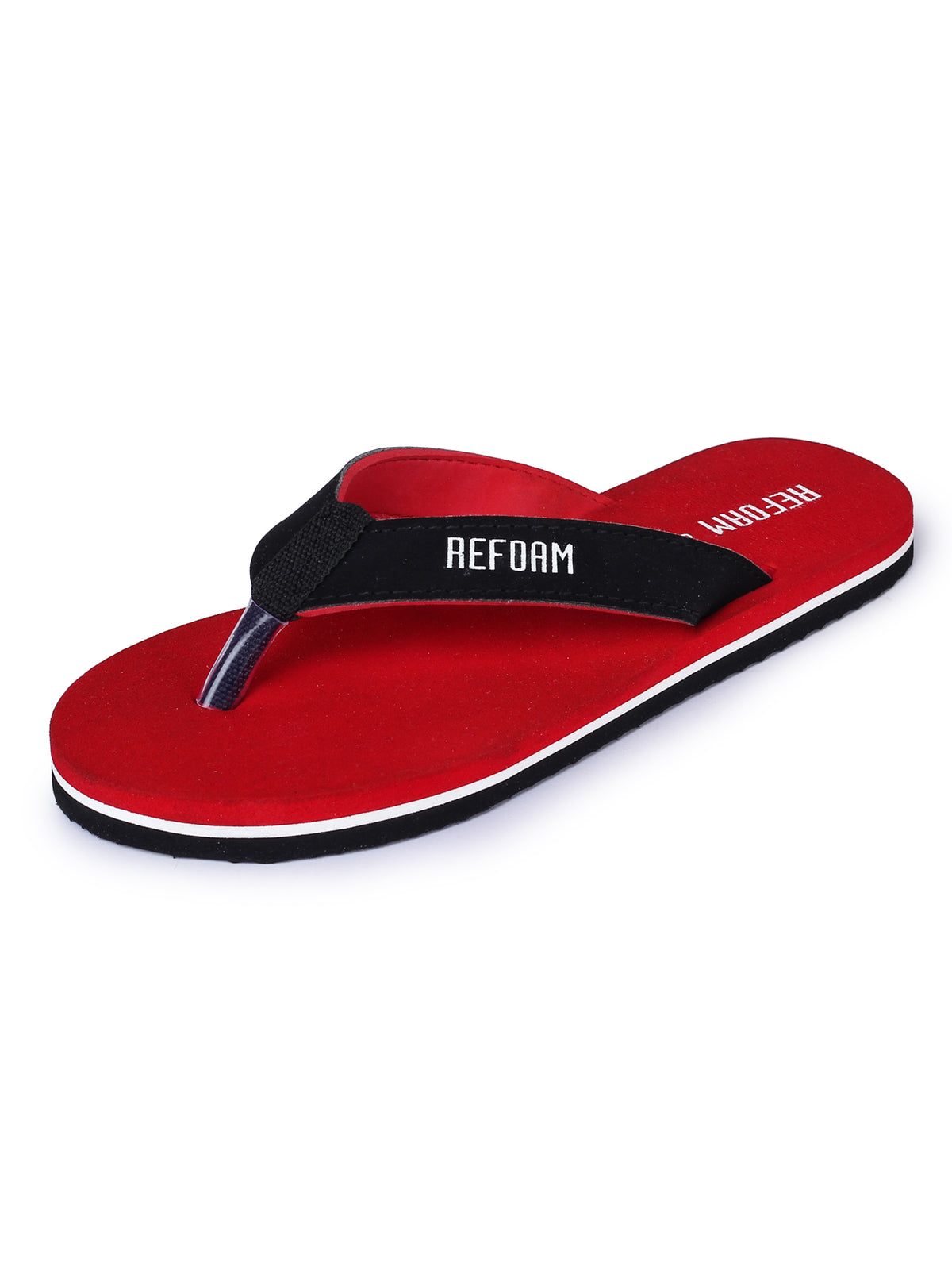 Red Solid Rubber Slip On Casual Slippers For Women