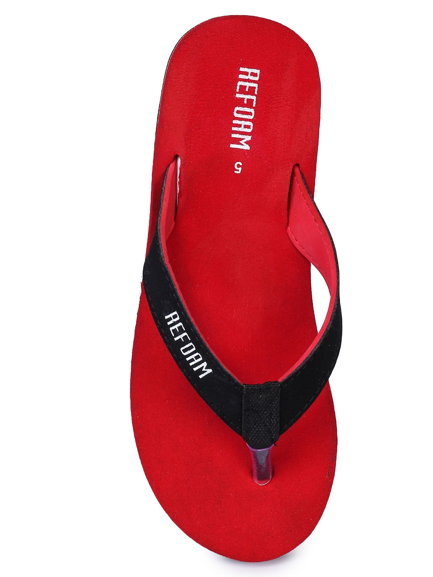 Red Solid Rubber Slip On Casual Slippers For Women