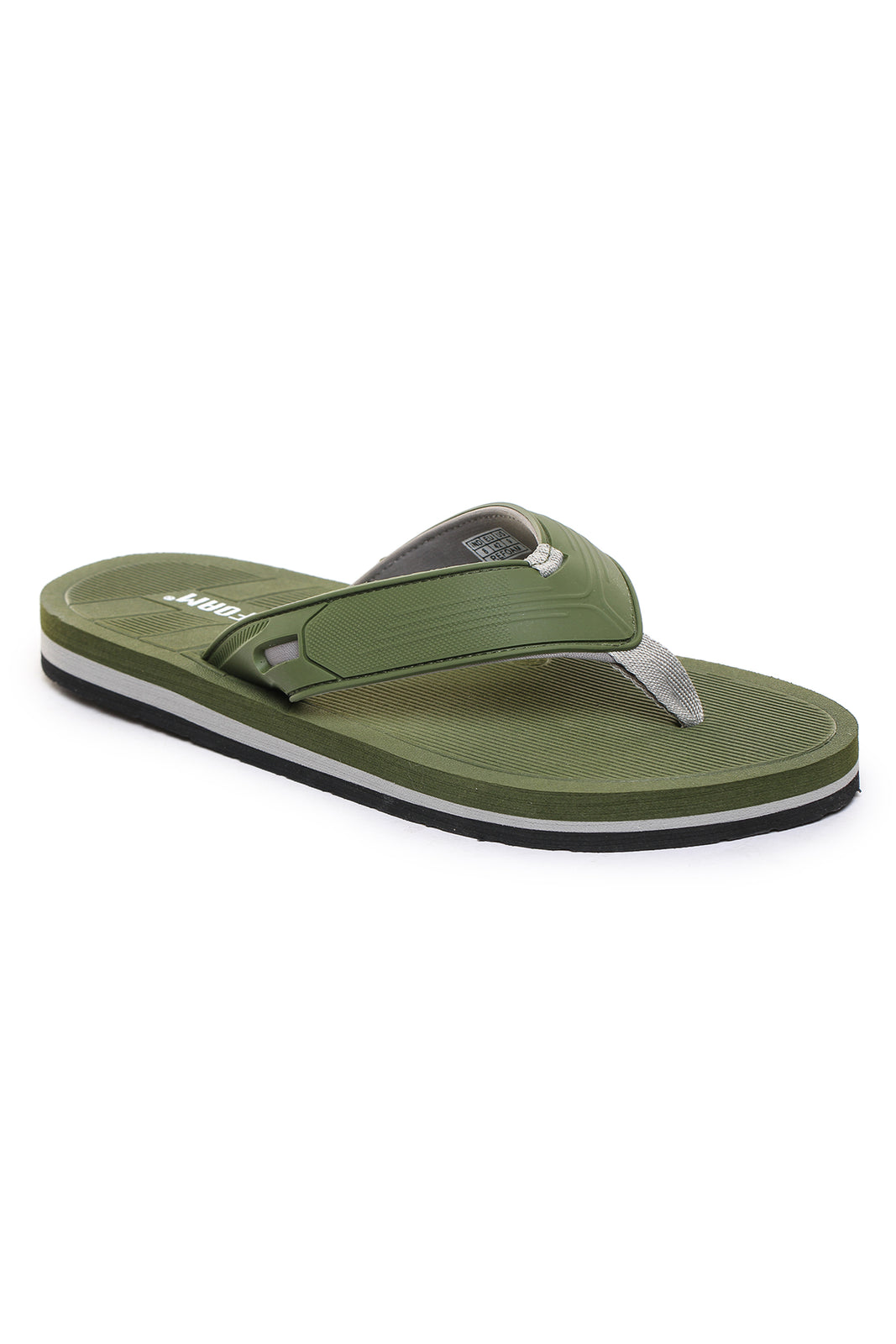 Green Solid Rubber Slip On Casual Slippers For Men