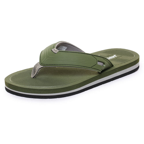Load image into Gallery viewer, Green Solid Rubber Slip On Casual Slippers For Men
