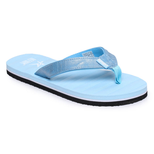 Load image into Gallery viewer, Blue Solid Leather Slip On Casual Slippers For Women

