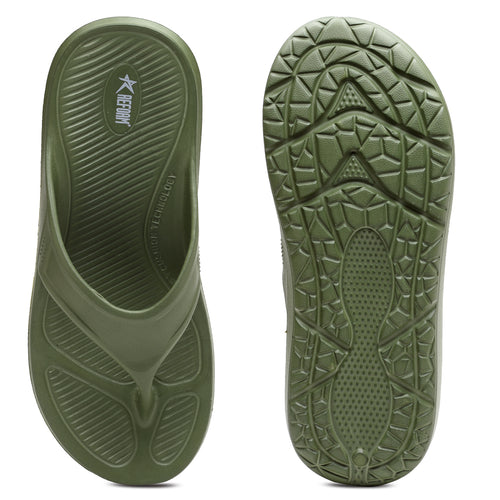 Load image into Gallery viewer, Olive Solid EVA Rubber Slip On Casual Slippers For Men
