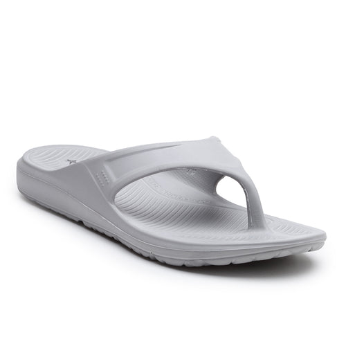 Load image into Gallery viewer, Light Grey Solid EVA Rubber Slip On Casual Slippers For Men
