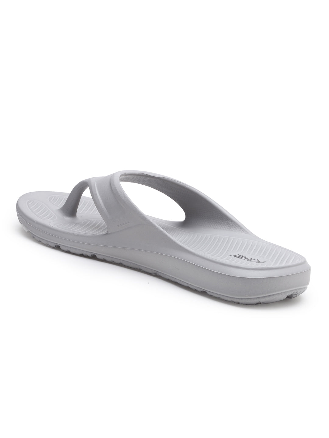 Light Grey Solid EVA Rubber Slip On Casual Slippers For Men