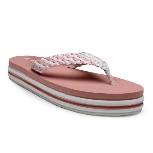 Load image into Gallery viewer, Pink Solid PU Leather Slip On Casual Slippers For Women

