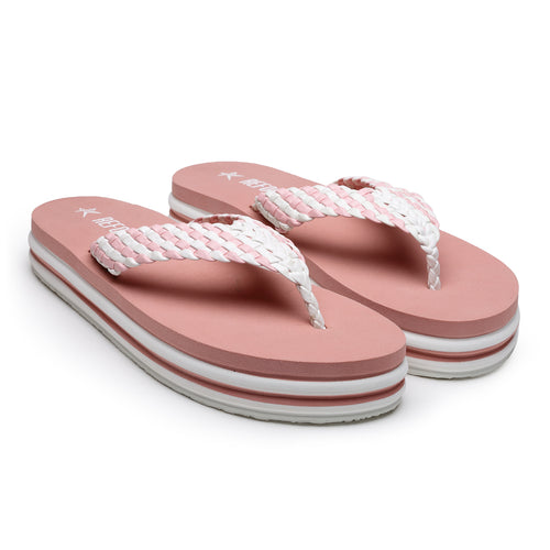 Load image into Gallery viewer, Pink Solid PU Leather Slip On Casual Slippers For Women
