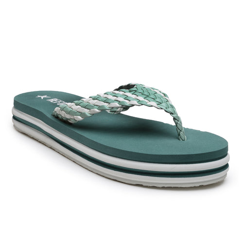 Load image into Gallery viewer, Green Solid PU Leather Slip On Casual Slippers For Women
