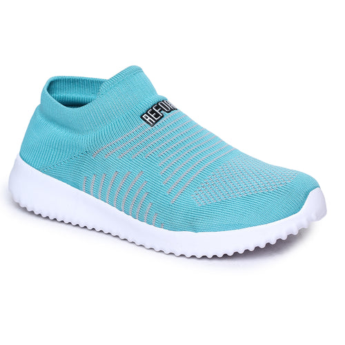 Load image into Gallery viewer, Blue Solid Mesh Slip On Running Sport Shoes For Women
