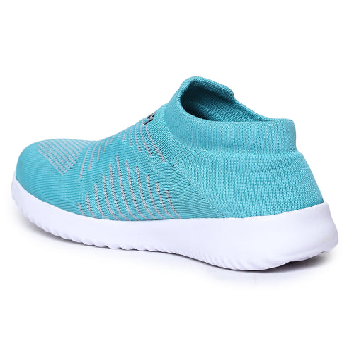 Load image into Gallery viewer, Blue Solid Mesh Slip On Running Sport Shoes For Women

