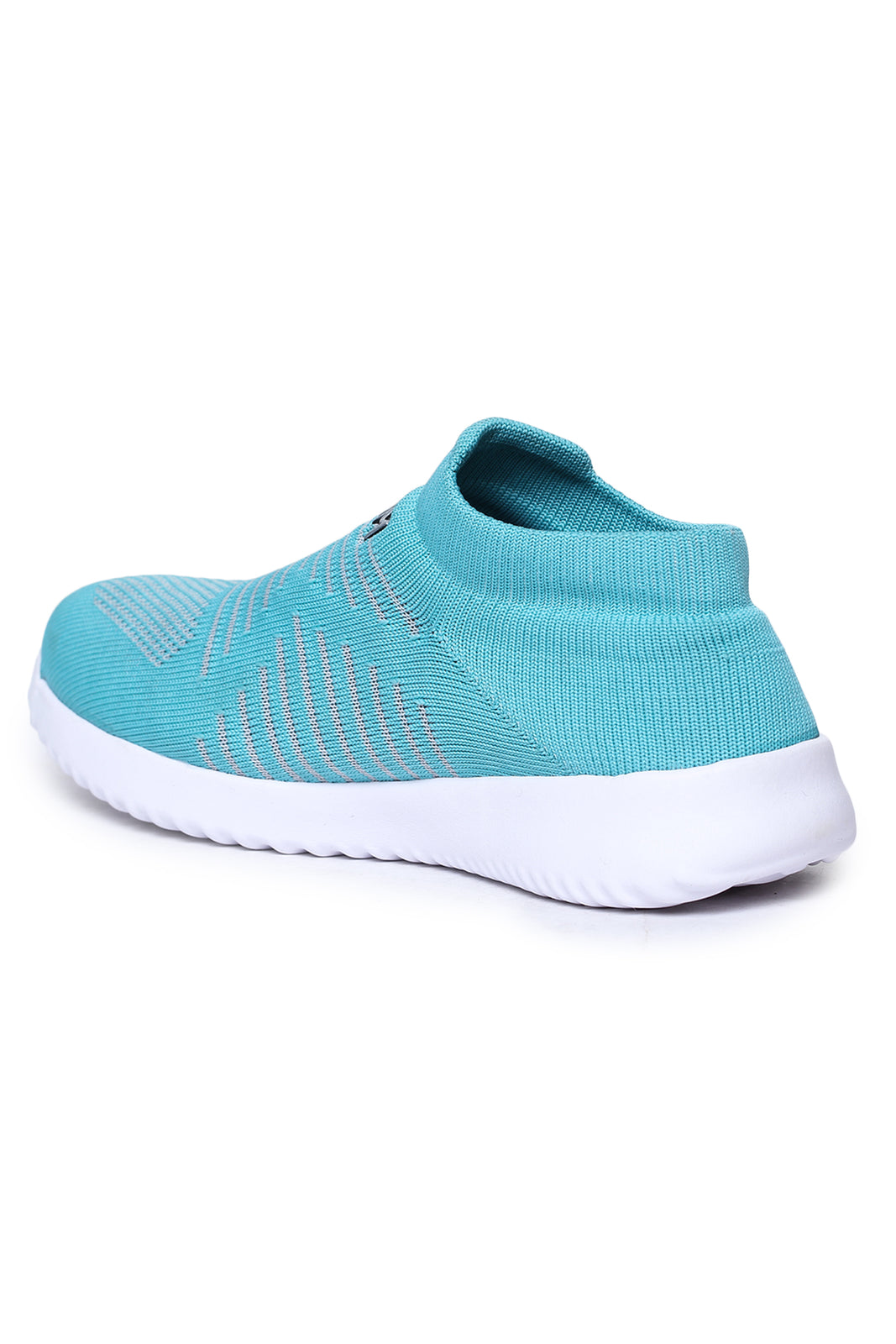 Blue Solid Mesh Slip On Running Sport Shoes For Women