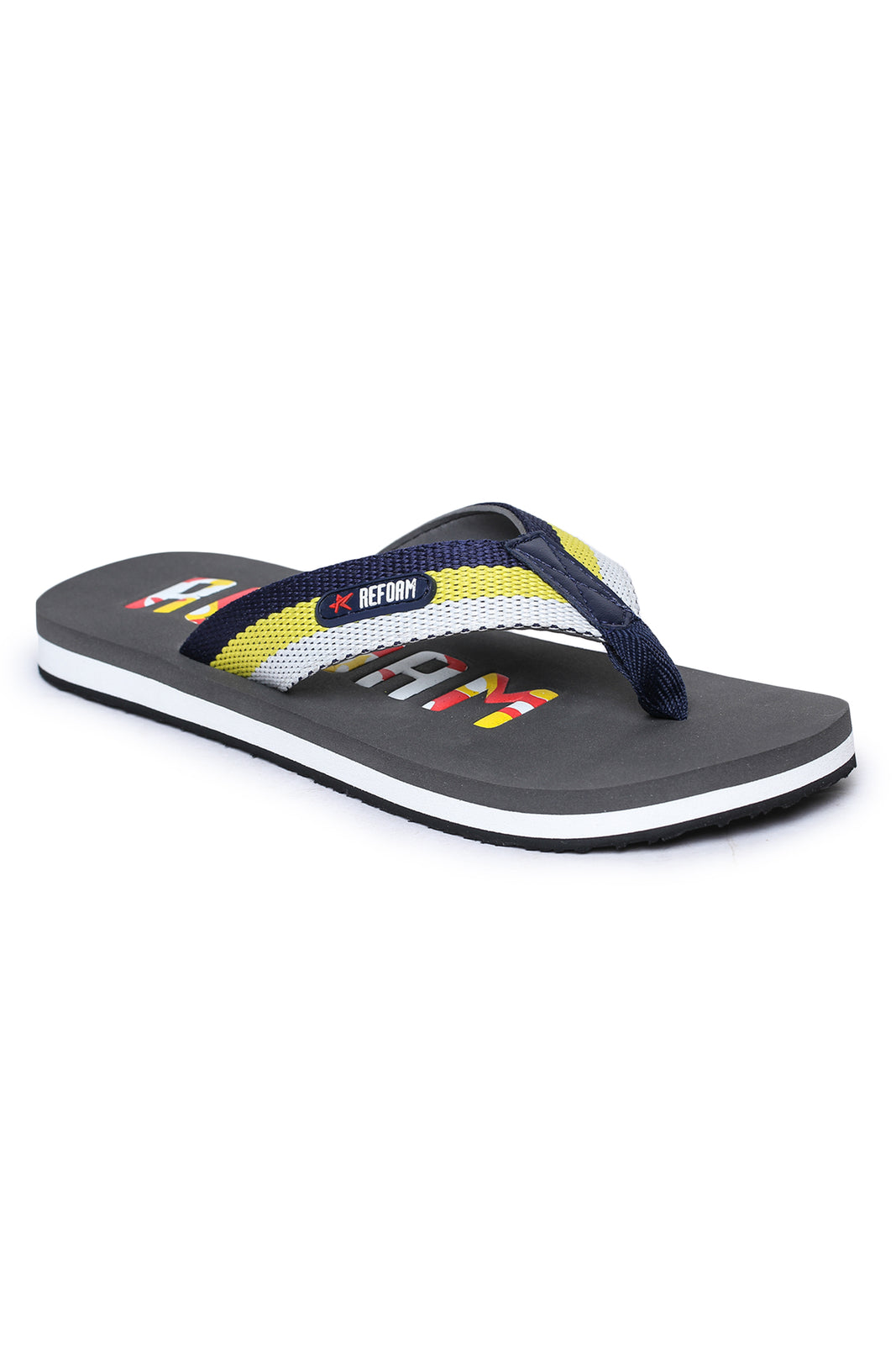 Grey Solid Fabric Slip On Casual Slippers For Men