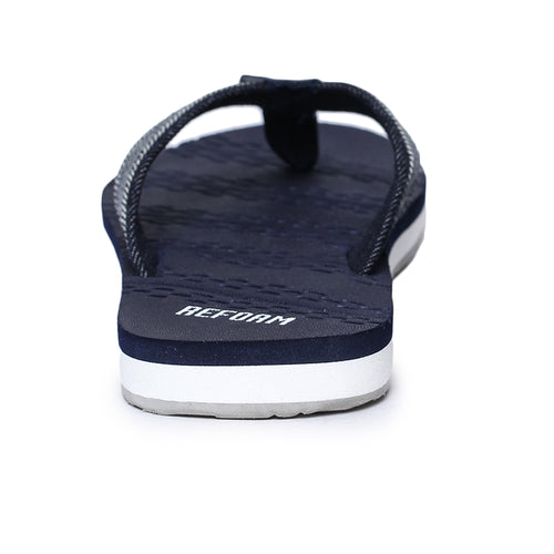 Load image into Gallery viewer, Navy Blue Solid Fabric Slip On Casual Slippers For Men
