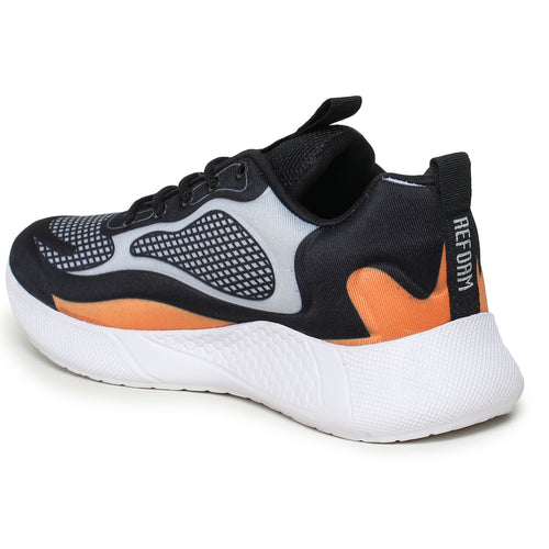 Load image into Gallery viewer, Orange Solid Fabric Lace Up Running Sport Shoes For Men
