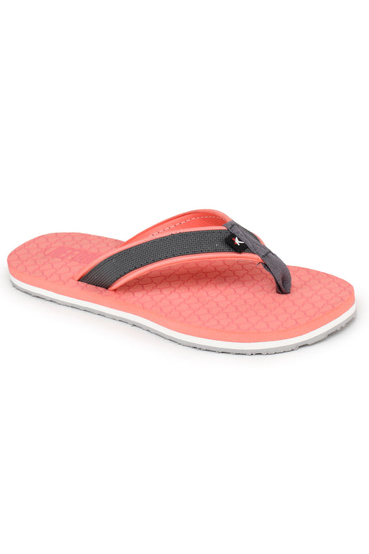 Pink Solid Rubber Slip On Casual Slippers For Women