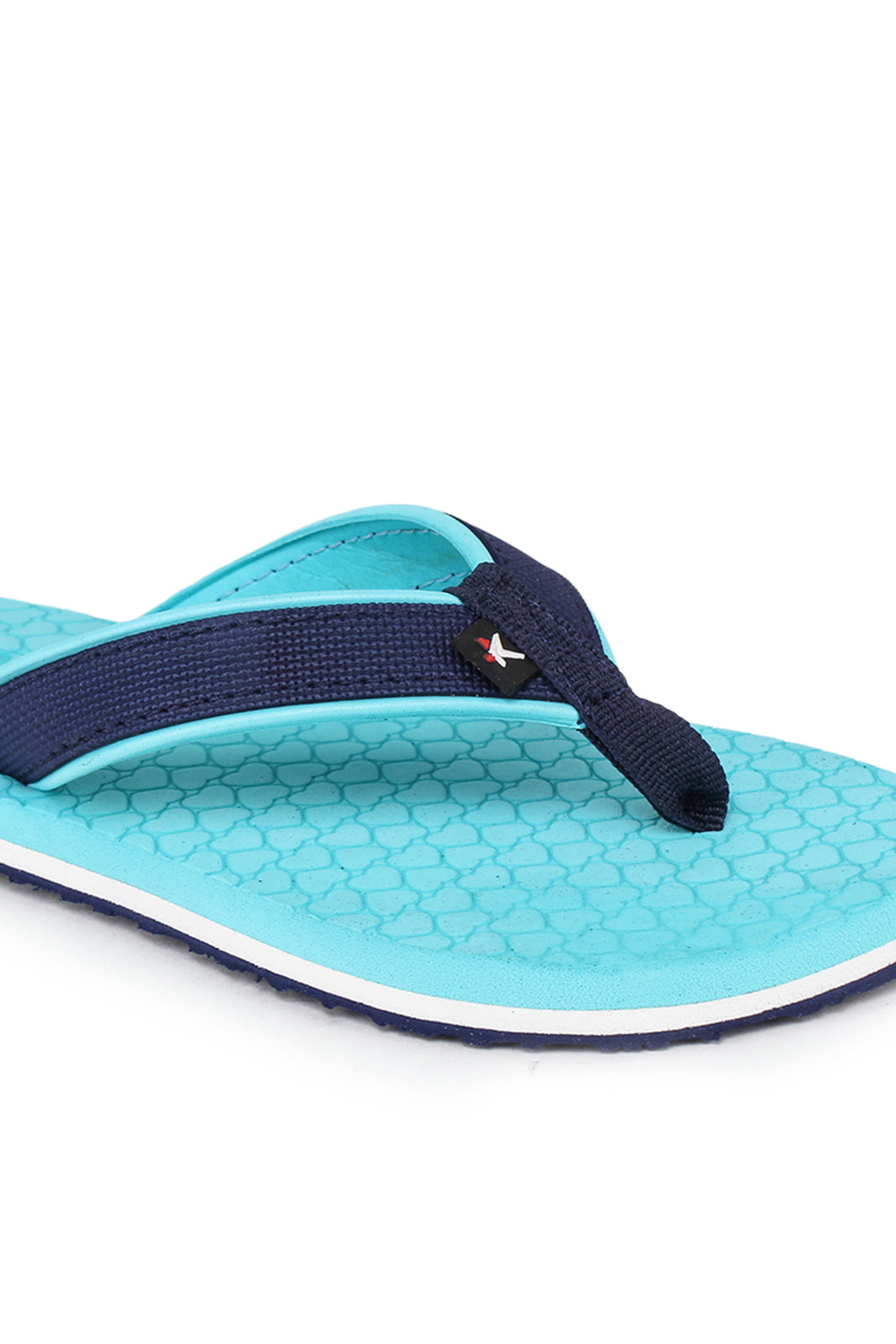 Blue Solid Rubber Slip On Casual Slippers For Women
