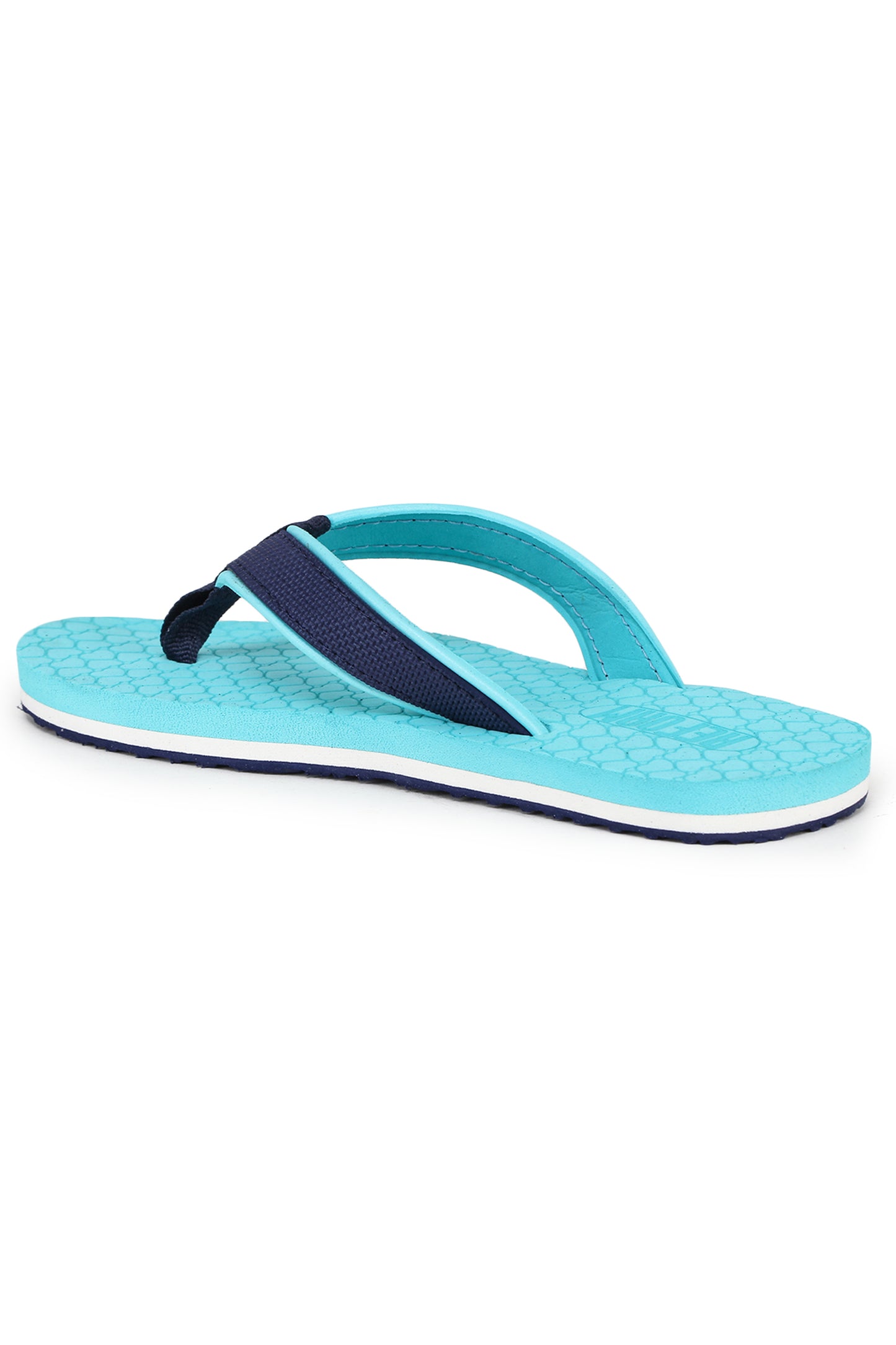 Blue Solid Rubber Slip On Casual Slippers For Women