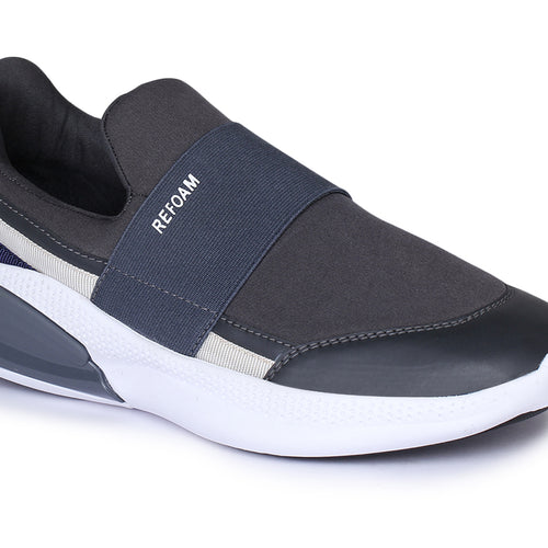 Load image into Gallery viewer, Grey Solid Mesh Slip On Lifestyle Casual Shoes For Men
