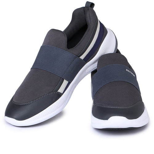 Load image into Gallery viewer, Grey Solid Mesh Slip On Lifestyle Casual Shoes For Men
