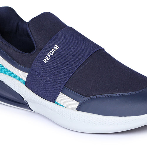 Load image into Gallery viewer, Navy Blue Solid Mesh Slip On Lifestyle Casual Shoes For Men
