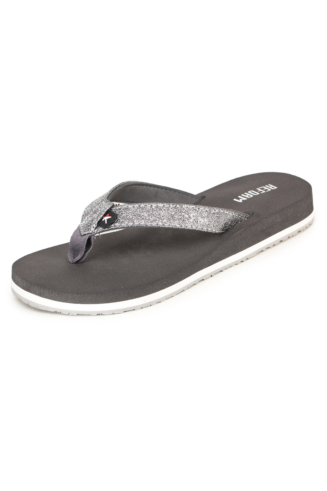 Grey Solid Rubber Slip On Casual Slippers For Women