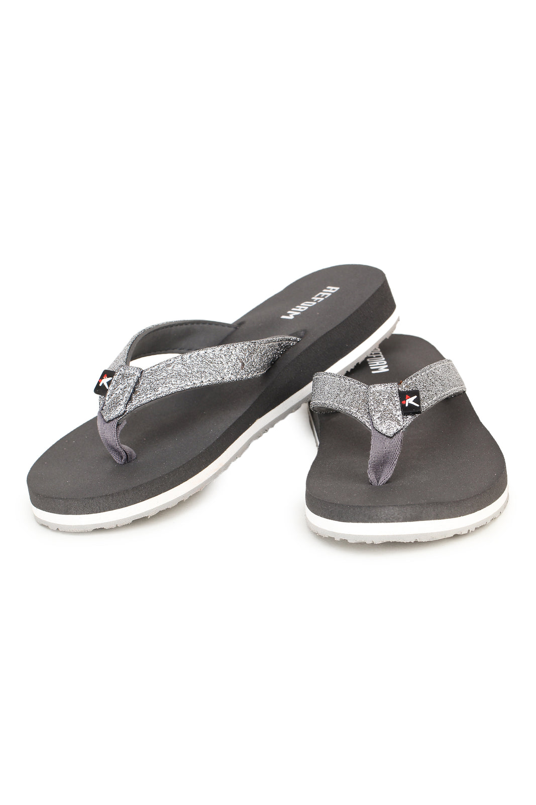 Grey Solid Rubber Slip On Casual Slippers For Women