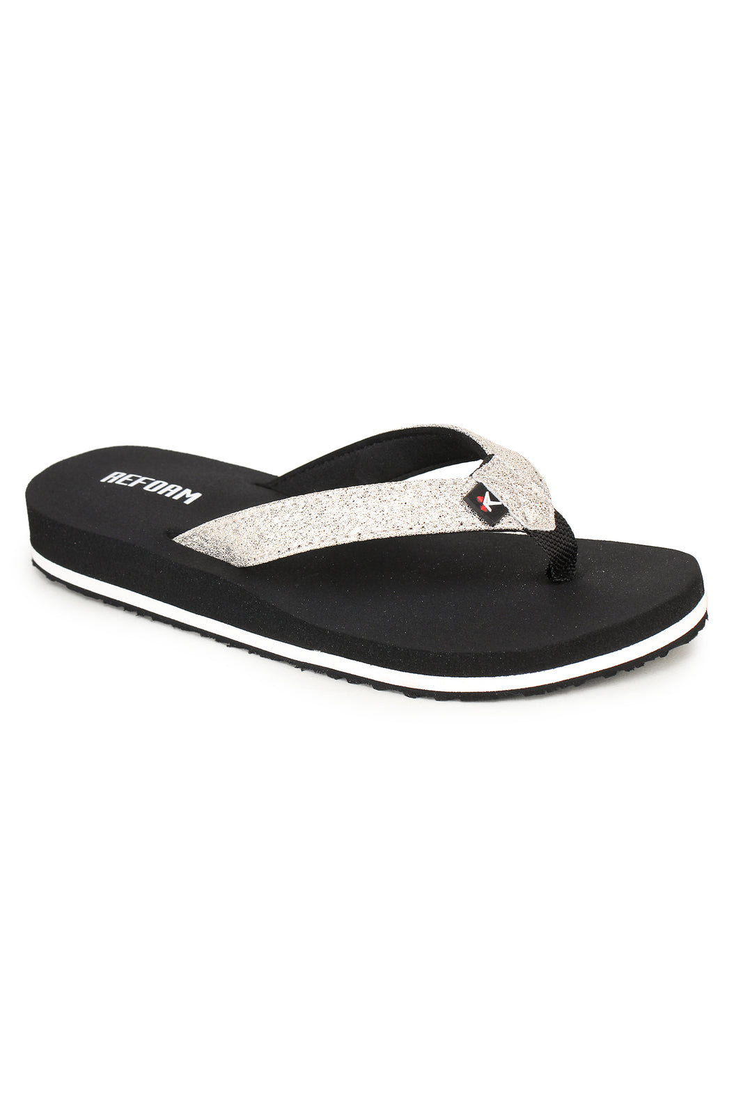 Black Solid Rubber Slip On Casual Slippers For Women