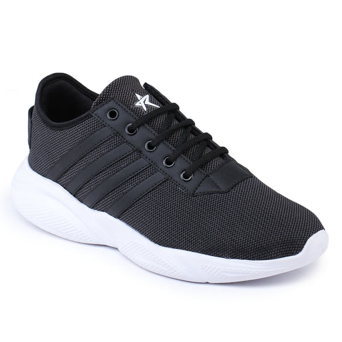 Load image into Gallery viewer, Black Solid Mesh Lace Up Lifestyle Casual Shoes For Men
