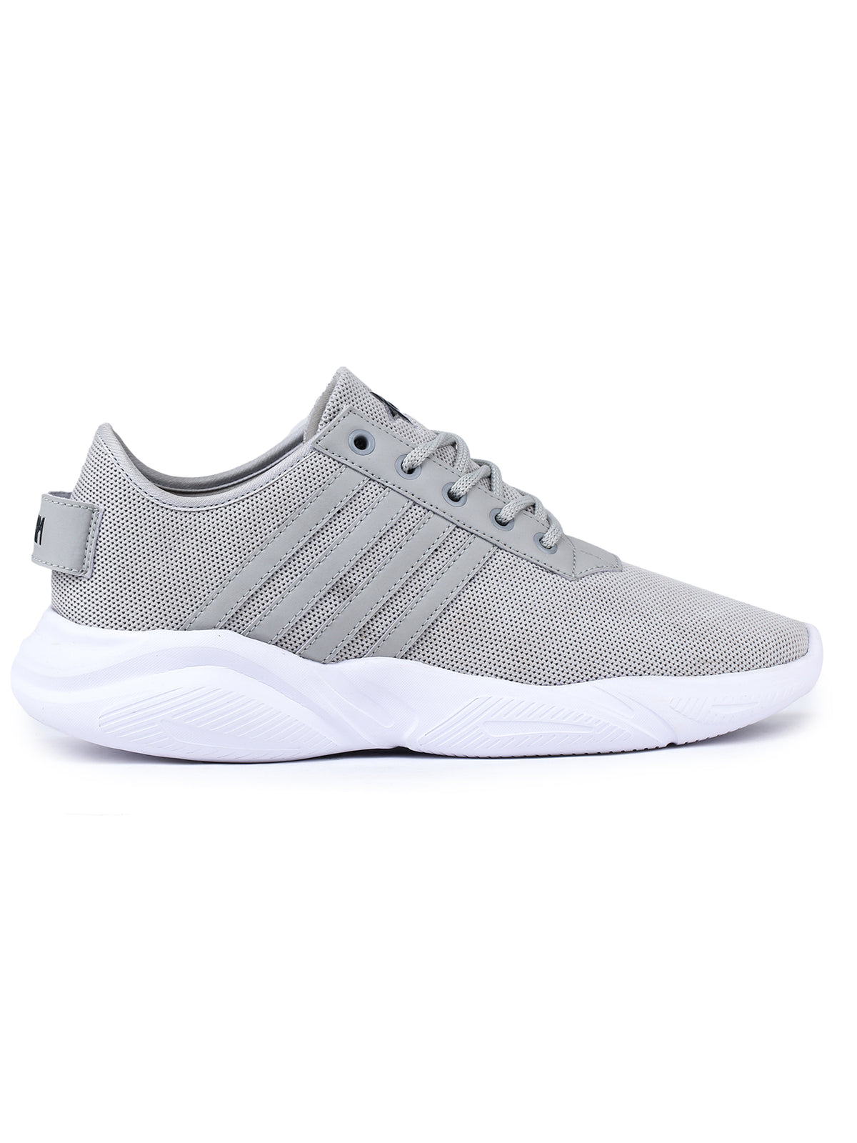 Grey Solid Mesh Lace Up Lifestyle Casual Shoes For Men