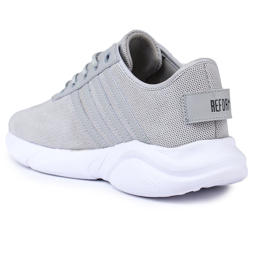 Load image into Gallery viewer, Grey Solid Mesh Lace Up Lifestyle Casual Shoes For Men
