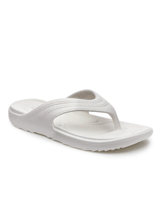 Off White Solid EVA Slip-On Sliders For Women