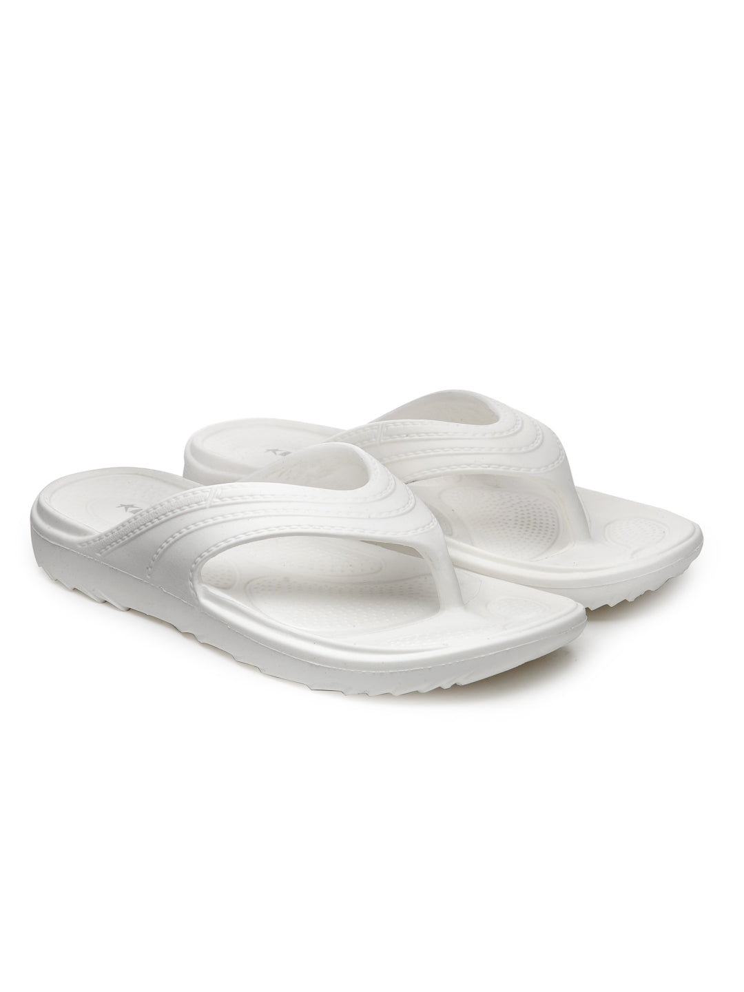 Off White Solid EVA Slip-On Sliders For Women