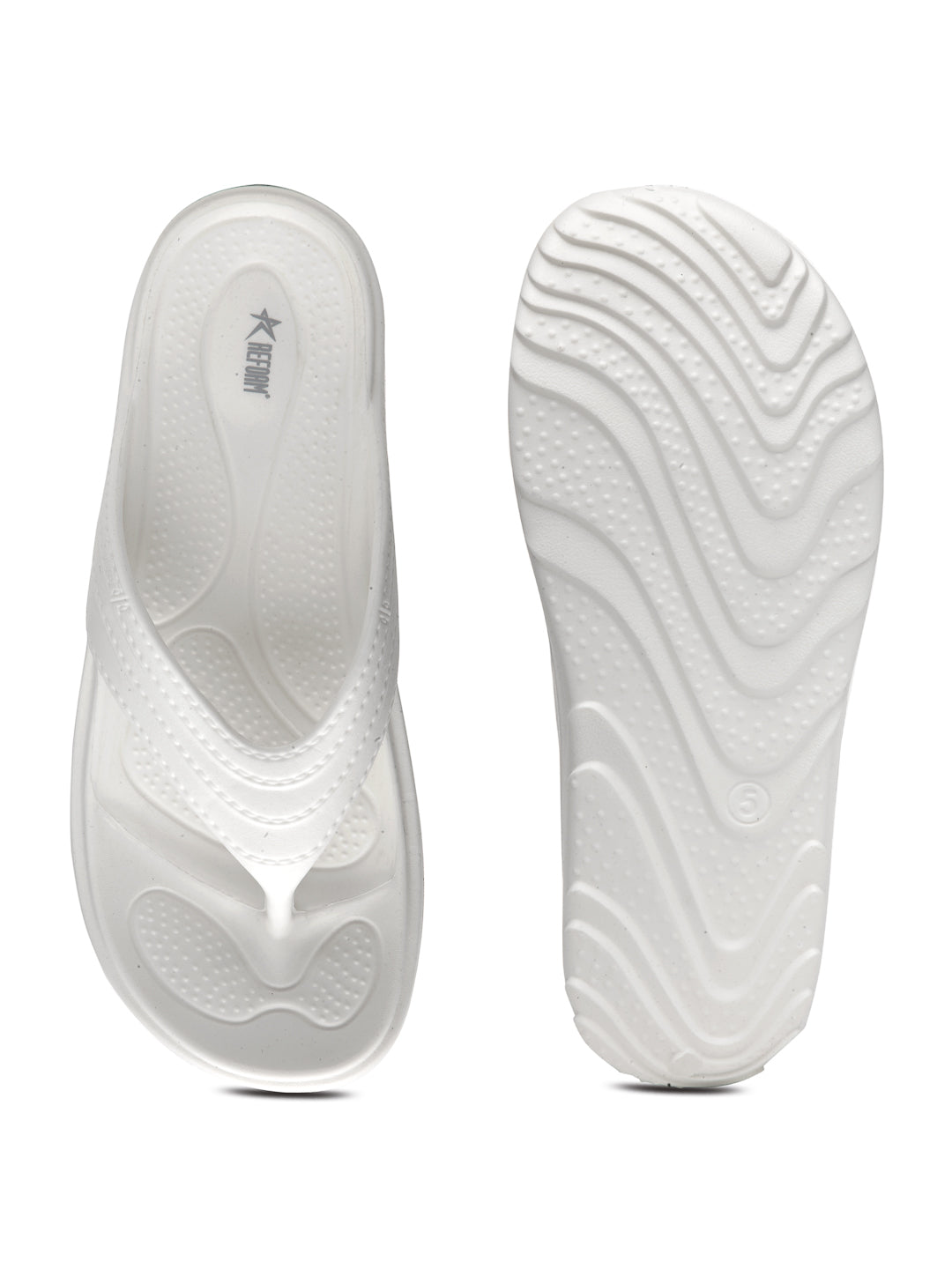 Off White Solid EVA Slip-On Sliders For Women