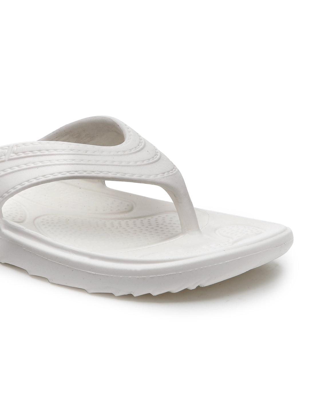 Off White Solid EVA Slip-On Sliders For Women