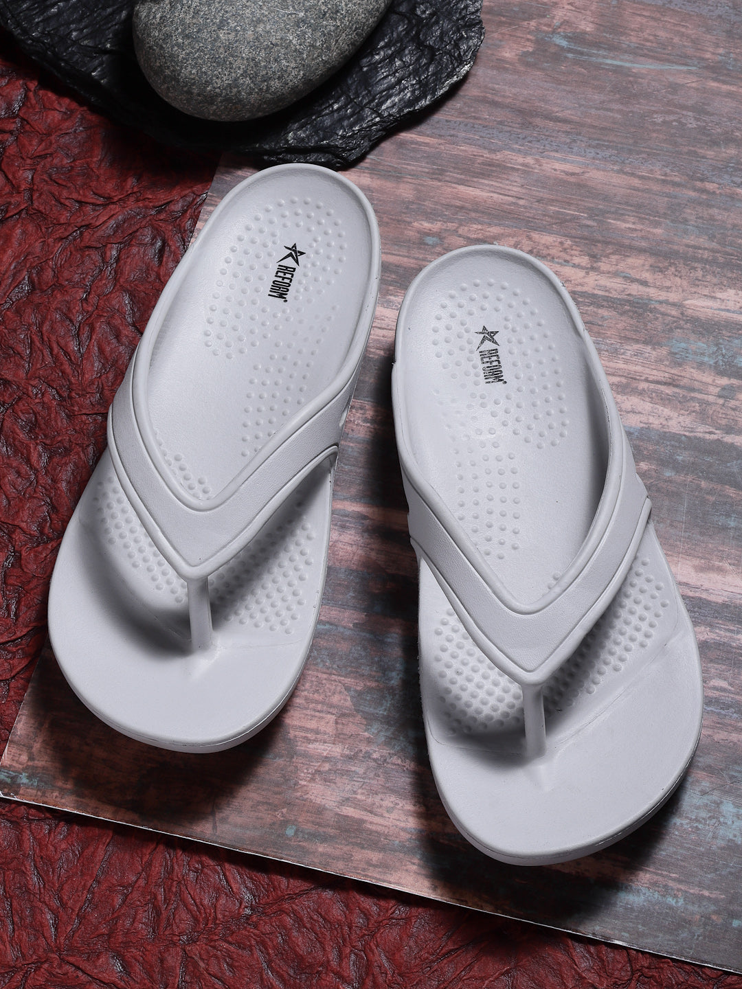 Light Grey Solid EVA Slip-On Slipper For Women