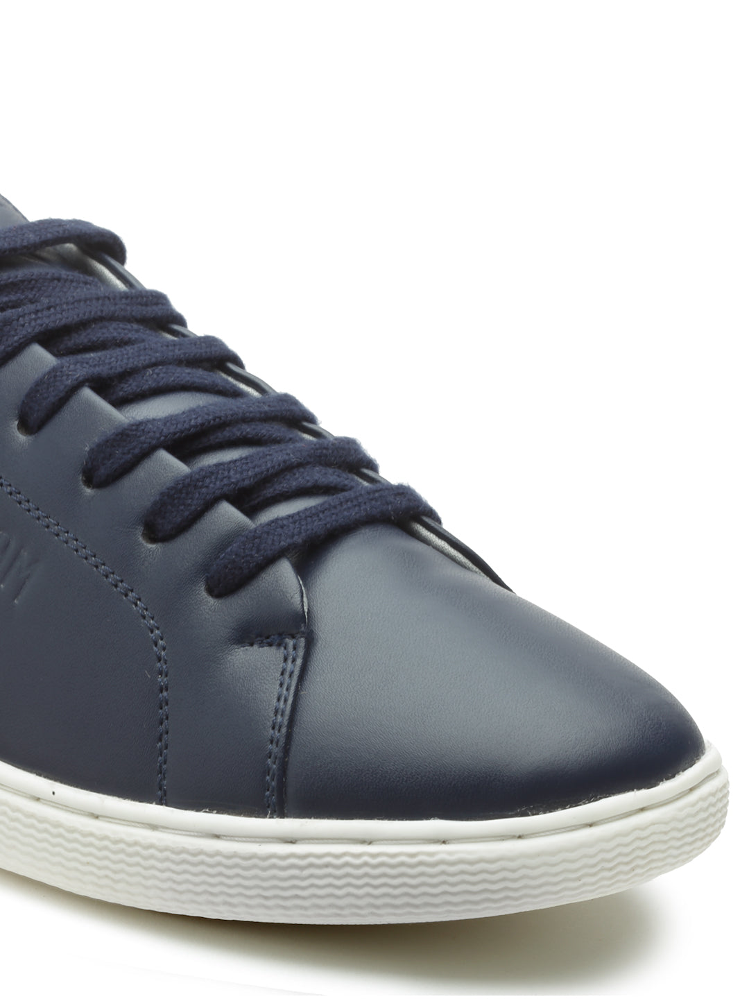 REFOAM Men's Navy & Grey Synthetic Leather Lace-Up Casual Sneaker