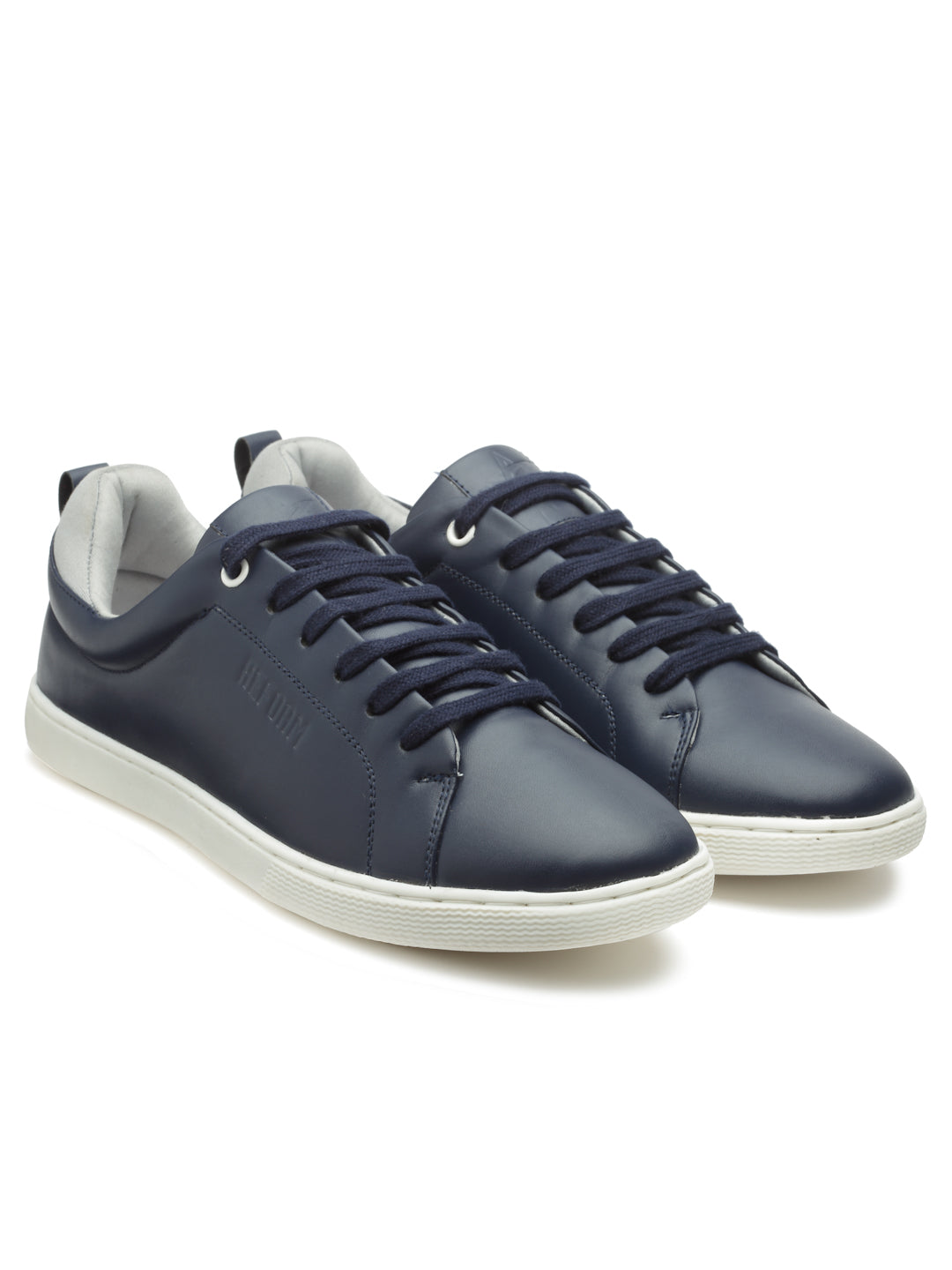 REFOAM Men's Navy & Grey Synthetic Leather Lace-Up Casual Sneaker