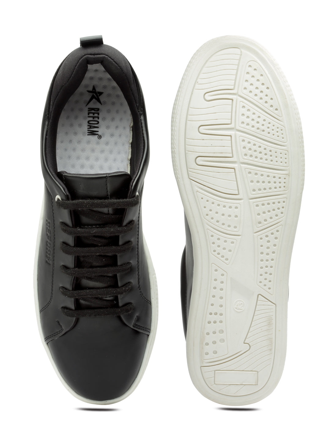 Mens black store leather trainers