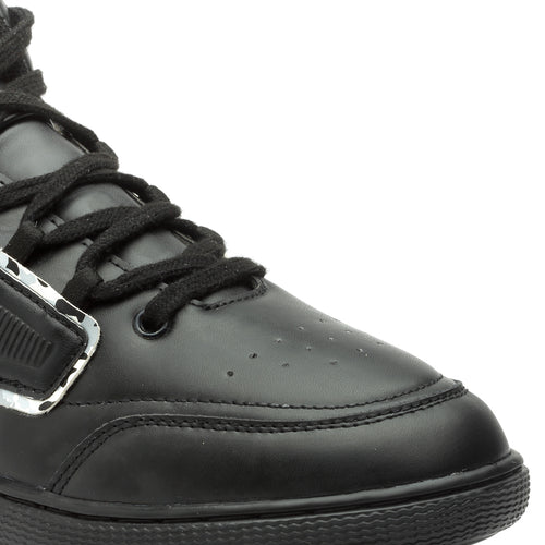 Load image into Gallery viewer, REFOAM Men&#39;s Black Synthetic Leather Lace-Up Casual Sneaker
