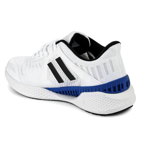 Load image into Gallery viewer, White &amp; Black Solid Mesh Lace Up Sneakers For Men
