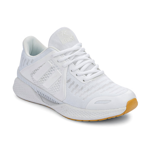 Load image into Gallery viewer, White Solid Mesh Lace Up Sneakers For Men
