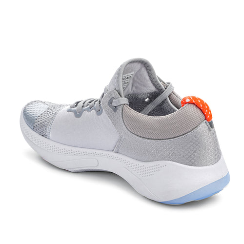 Load image into Gallery viewer, Light Grey Solid Mesh Lace Up Sneakers For Men
