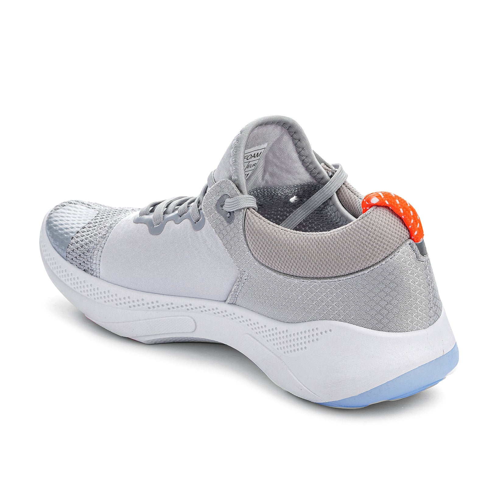 Light Grey Solid Mesh Lace Up Sneakers For Men