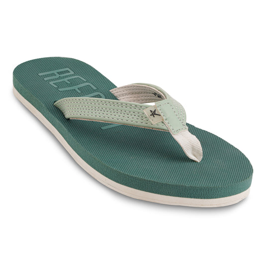 Green Solid Rubber Slip On Casual Slippers For Women