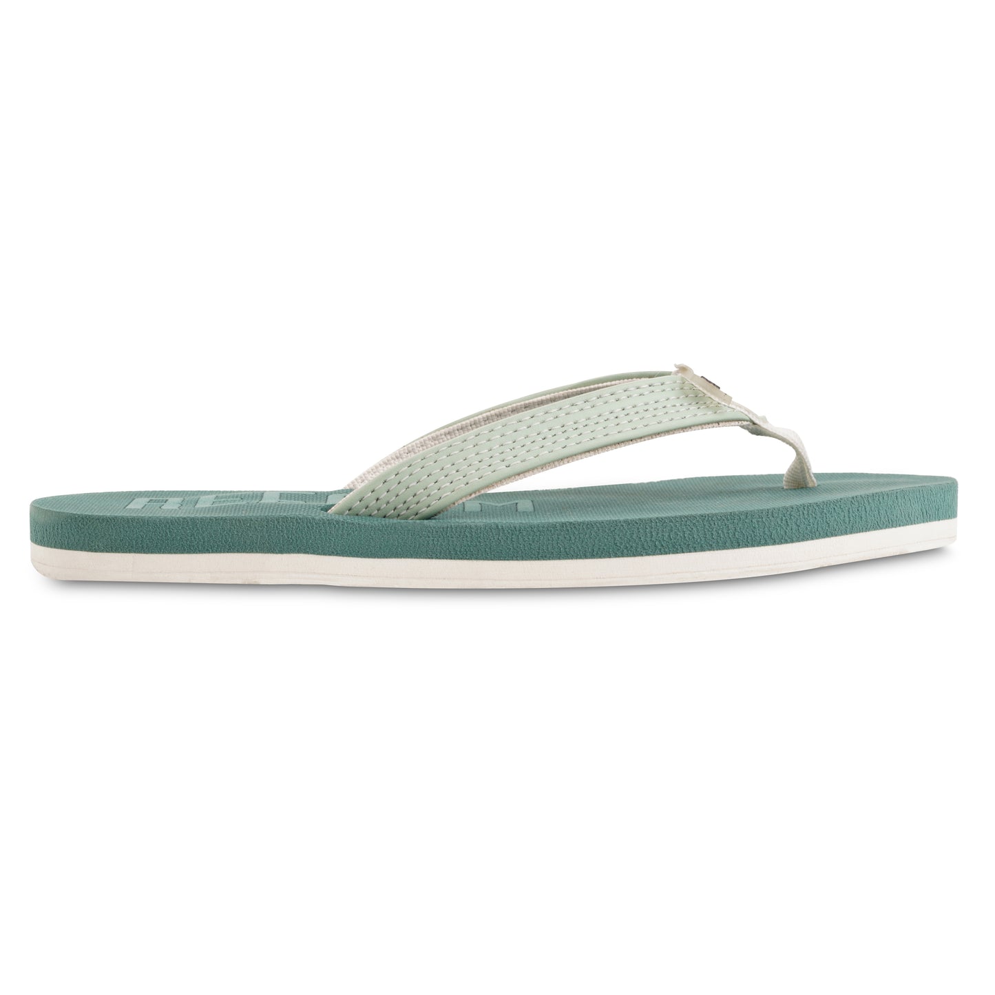 Green Solid Rubber Slip On Casual Slippers For Women