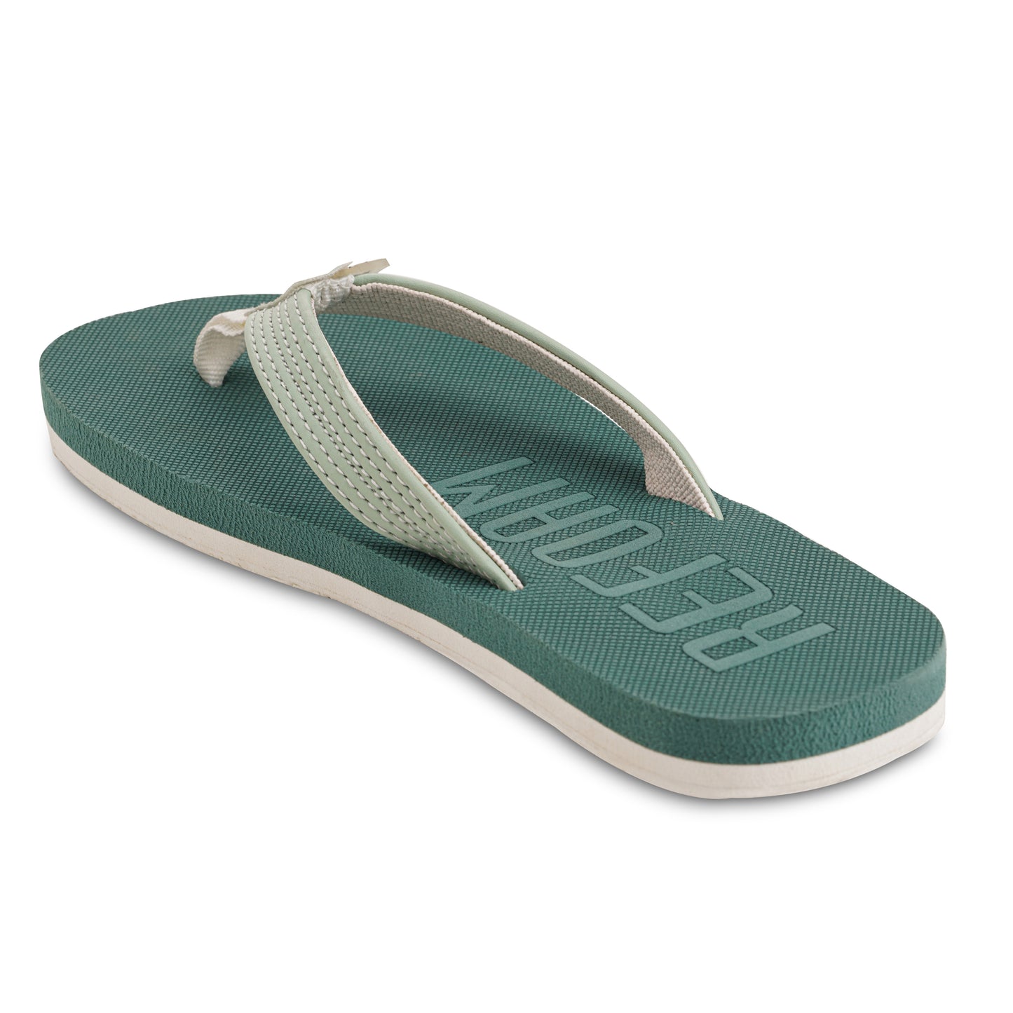 Green Solid Rubber Slip On Casual Slippers For Women