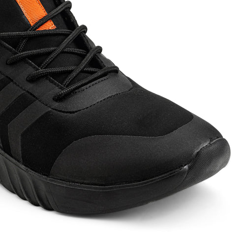 Load image into Gallery viewer, Black Solid Textile Lace Up Running Sport Shoes For Men

