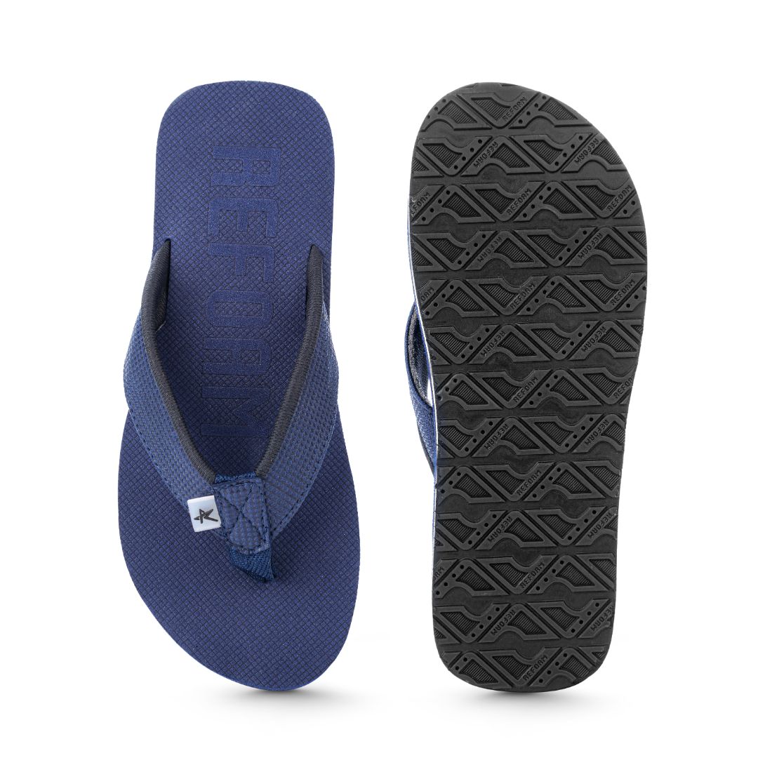 Blue Solid Comfort Foam Slip On Casual Slipper for Men