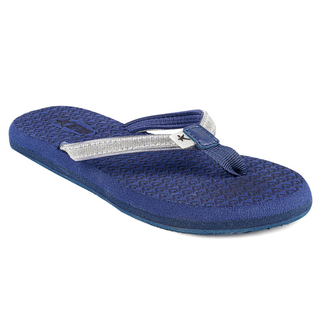 Blue Solid Comfort Foam Slip On Casual Slipper for Women