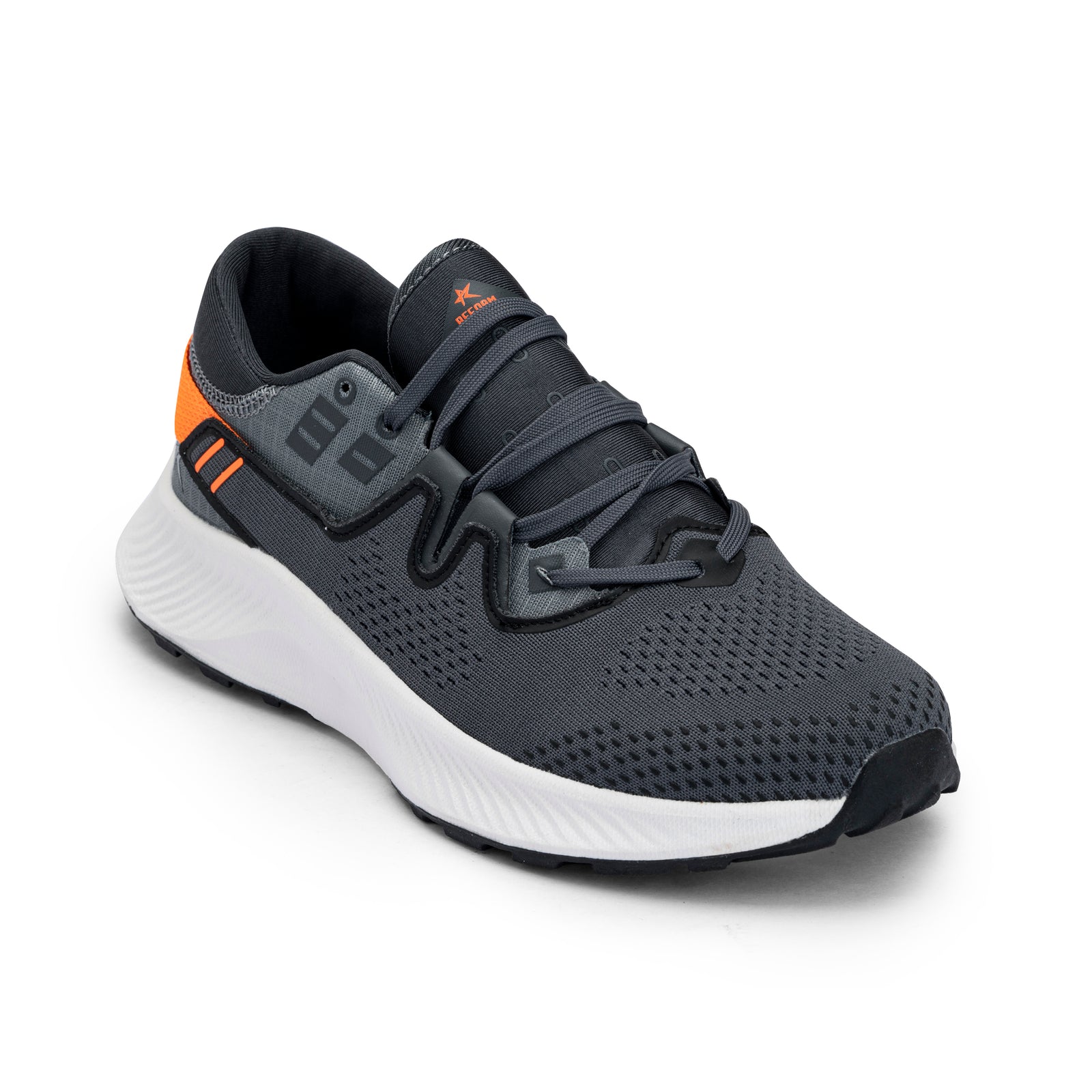 Black Solid Mesh Lace Up Running Sport Shoes For Men